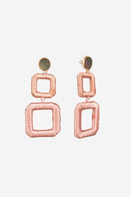 Pendientes Rosa Cuadrados 4439 Vilanova