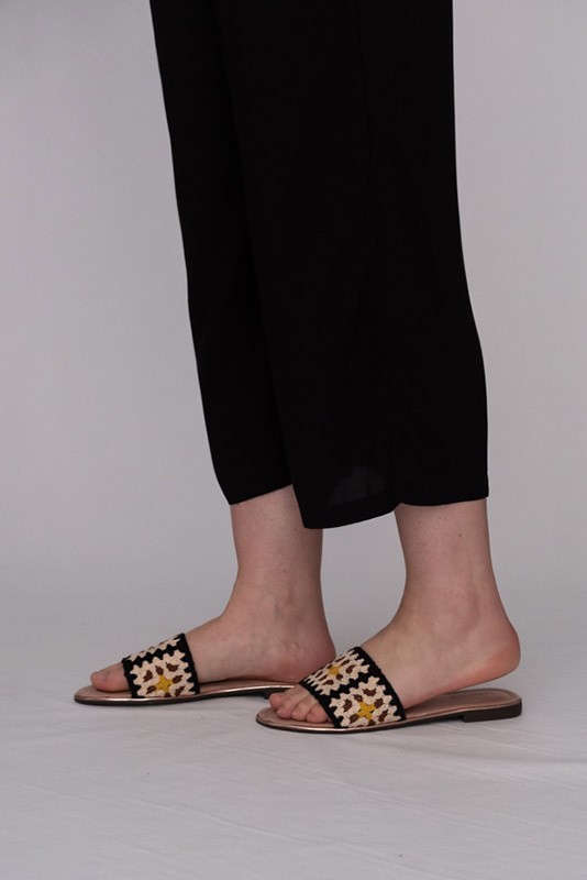 Sandalia Crochet Plana