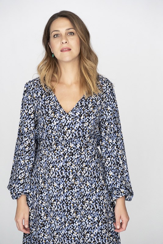 Vestido Josa Dusty Blue Flower B Young