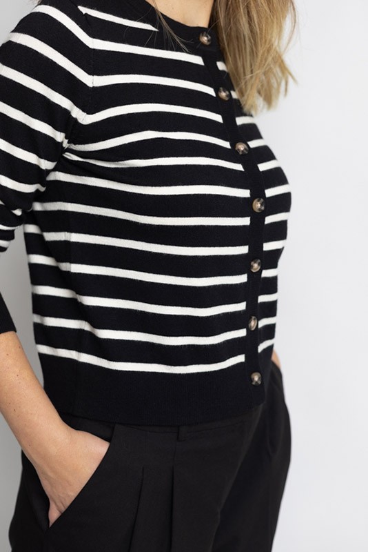 Cardigan Saba Rayas Negra Vero Moda Cardigan Saba Rayas Negra Vero Moda