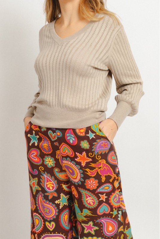 Jersey Morla Beige Pointelle B Young Jersey Morla Beige Pointelle B Young