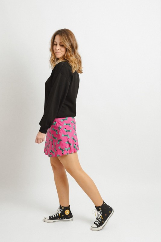 Falda corta Perro Verde Lolina Falda corta Perro Verde Lolina