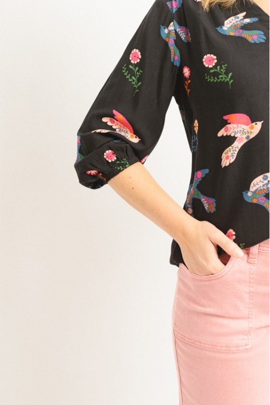 Blusa Elkie Birds Sugarhill