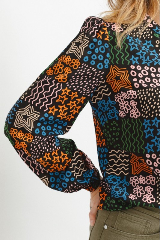 Blusa Hanna Multi Doodle Sugarhill