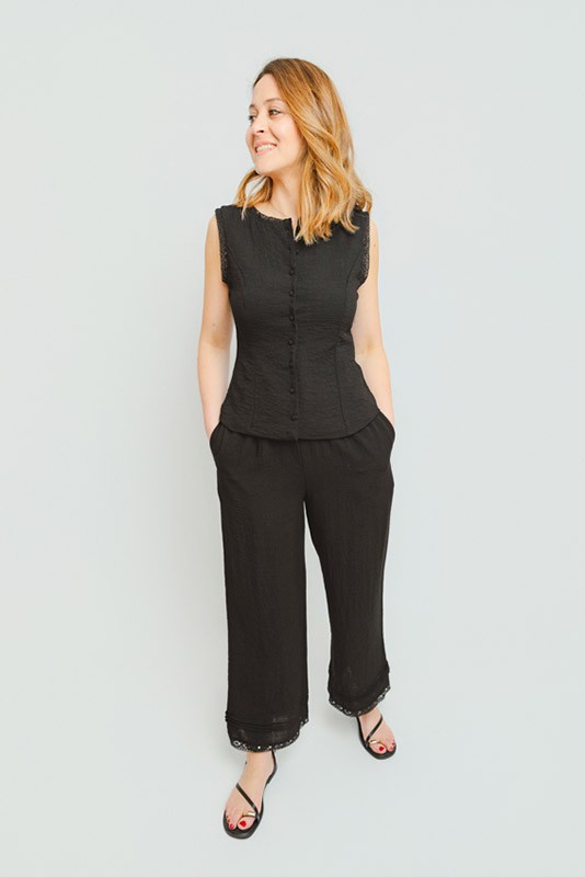 Top Alise negro Vero moda