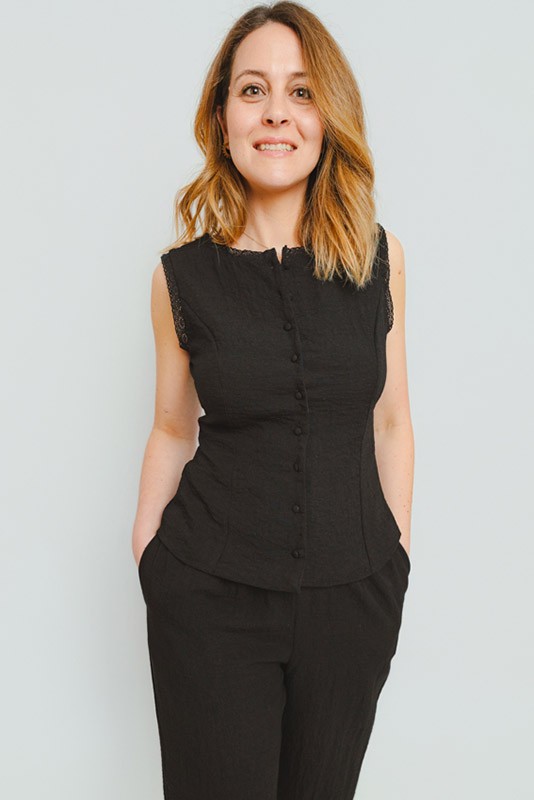 Top Alise negro Vero moda