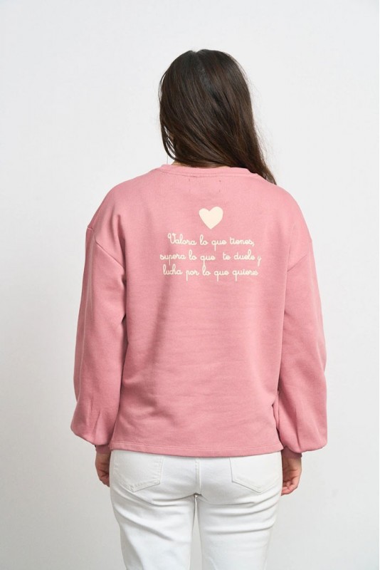 Sudadera Basica Rosa Anabel Lee
