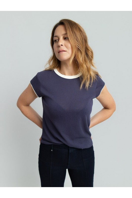 Camiseta Navy Ribete