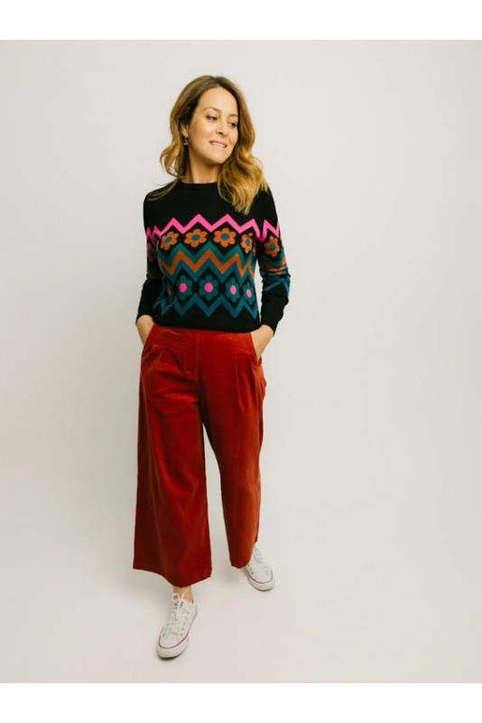 Jersey Rita Flower Chevron Sugarhill