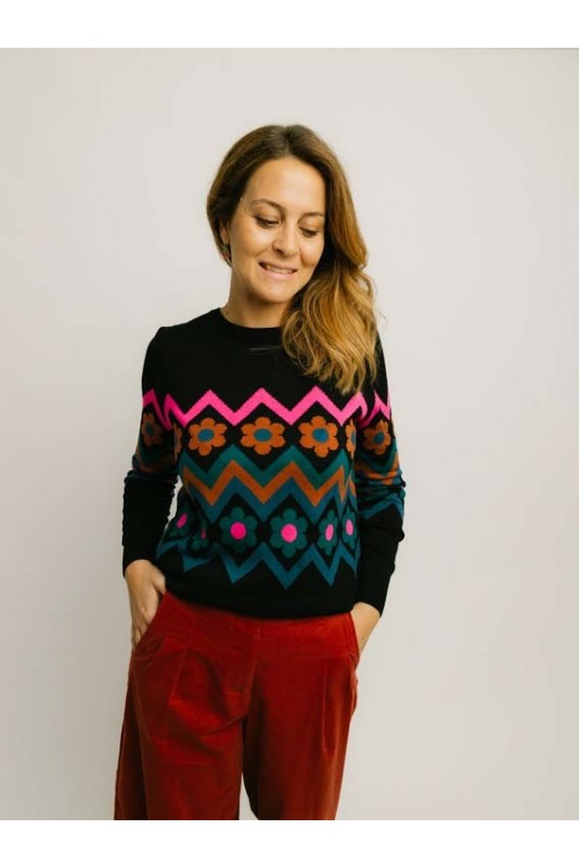 Jersey Rita Flower Chevron Sugarhill