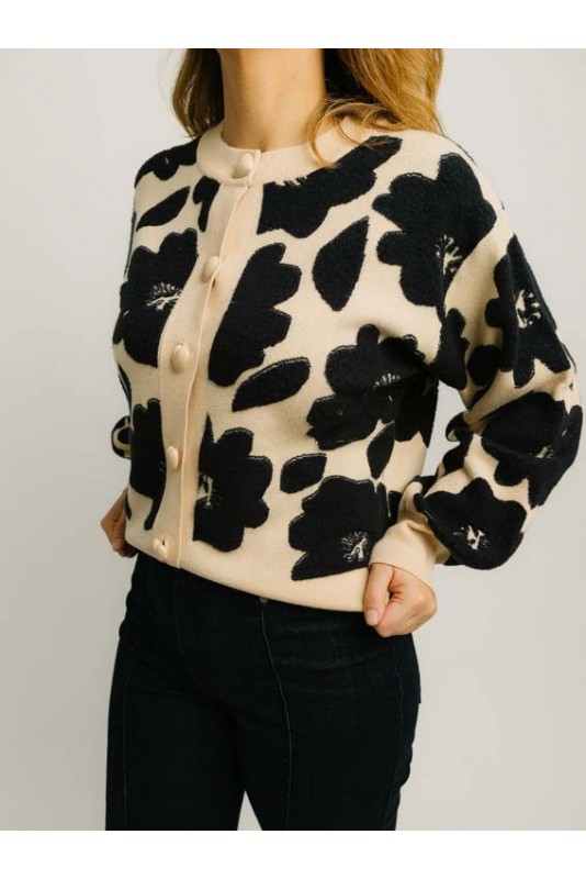 Cardigan Floral Beige Pepaloves Cardigan Floral Beige Pepaloves