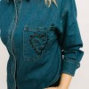 Camisa Denim Bordados Pepaloves Camisa Denim Bordados Pepaloves
