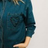 Camisa Denim Bordados Pepaloves Camisa Denim Bordados Pepaloves