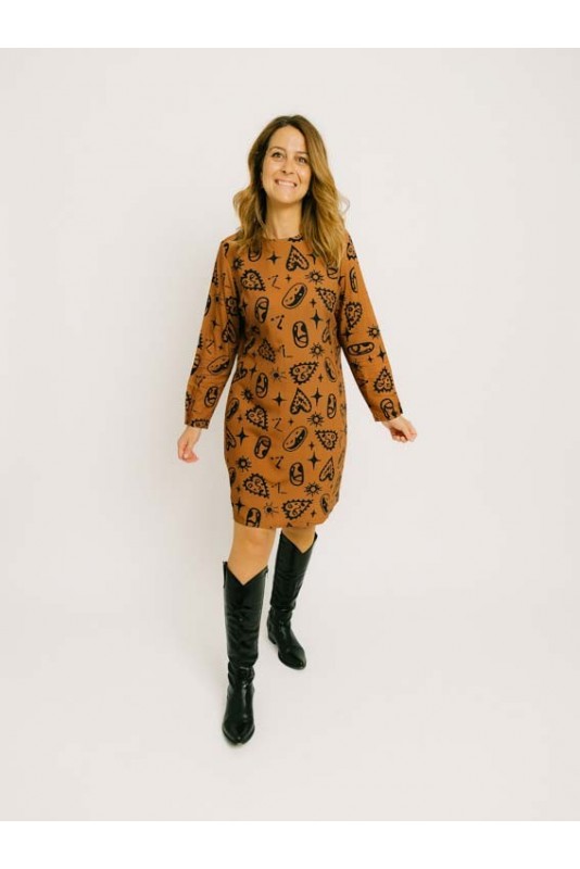Vestido Corto Brown Hearts Pepaloves Vestido Corto Brown Hearts Pepaloves