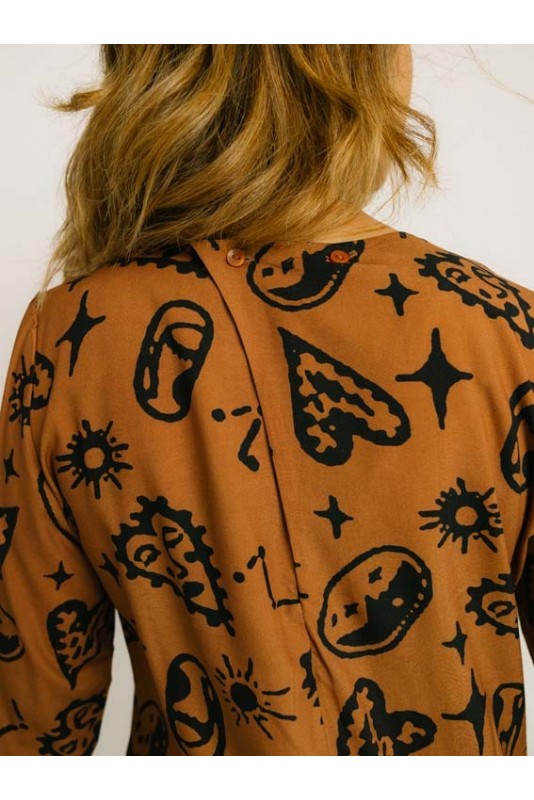 Vestido Corto Brown Hearts Pepaloves Vestido Corto Brown Hearts Pepaloves