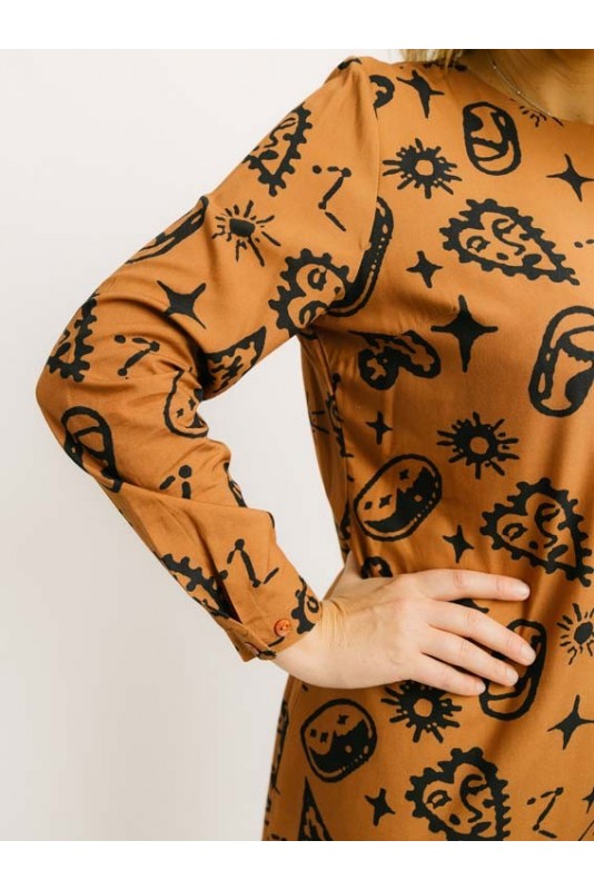 Vestido Corto Brown Hearts Pepaloves Vestido Corto Brown Hearts Pepaloves