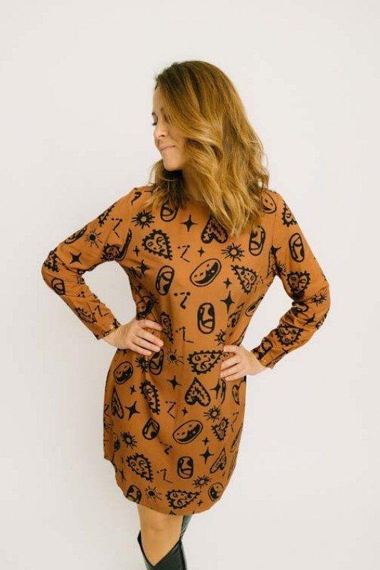 Vestido Corto Brown Hearts Pepaloves