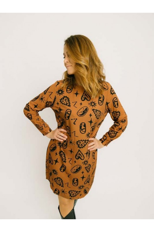 Vestido Corto Brown Hearts Pepaloves
