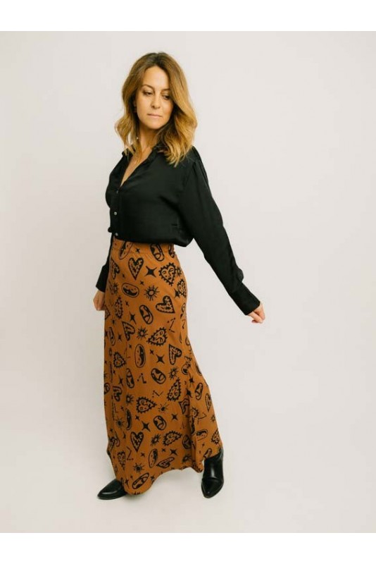 Falda Brown Hearts Pepaloves