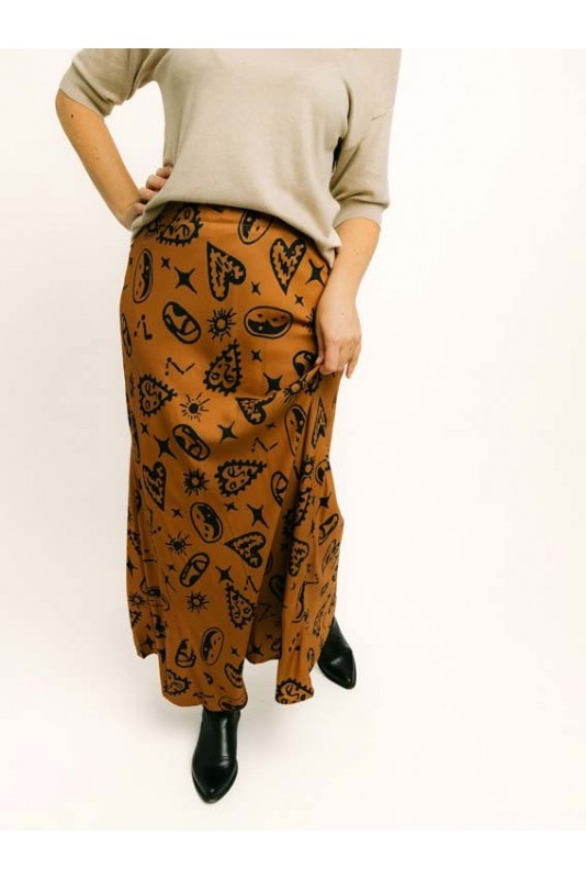 Falda Brown Hearts Pepaloves