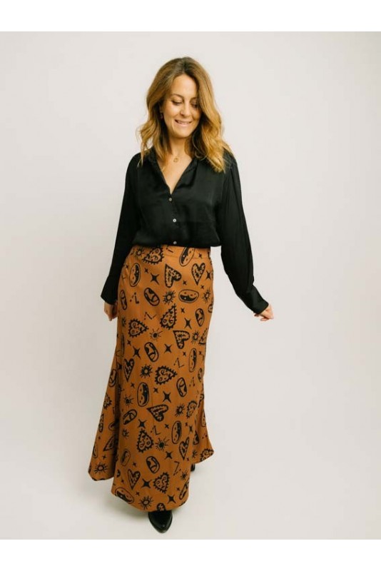 Falda Brown Hearts Pepaloves Falda Brown Hearts Pepaloves