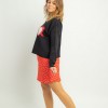 Minifalda evase Coffee Lolina Minifalda evase Coffee Lolina