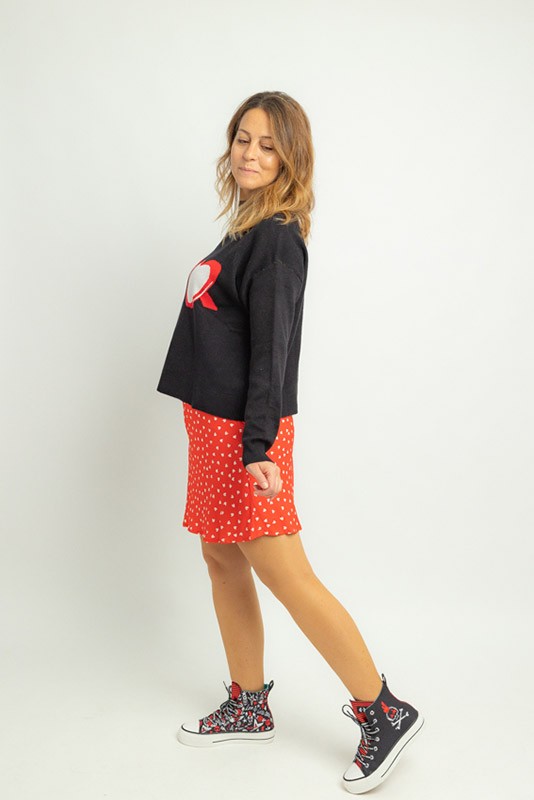 Minifalda evase Coffee Lolina Minifalda evase Coffee Lolina