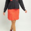 Minifalda evase Coffee Lolina Minifalda evase Coffee Lolina