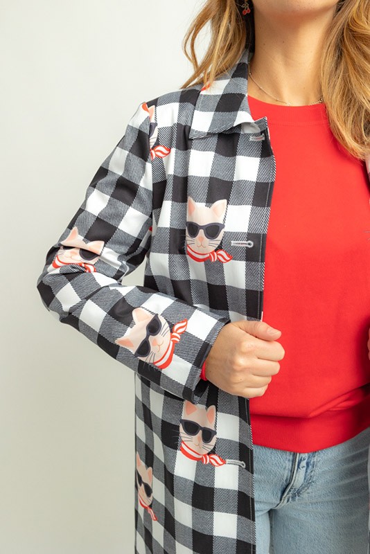 Gabardina Vichy Cats Offset Collage Gabardina Vichy Cats Offset Collage