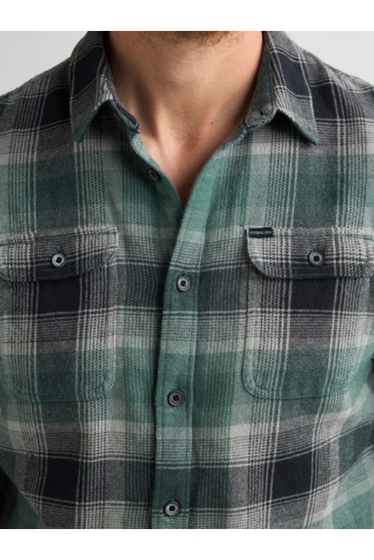 Camisa M/L Petrol Industries SIL417 Teal Green