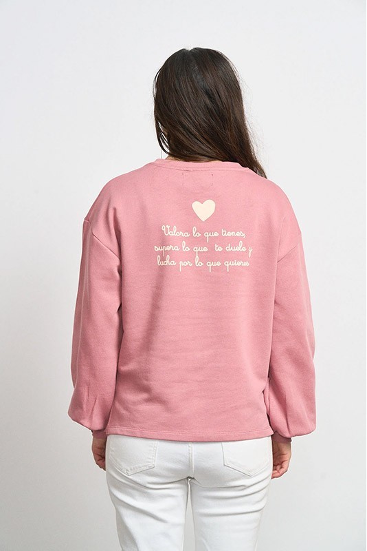 Sudadera Basica Rosa Anabel Lee